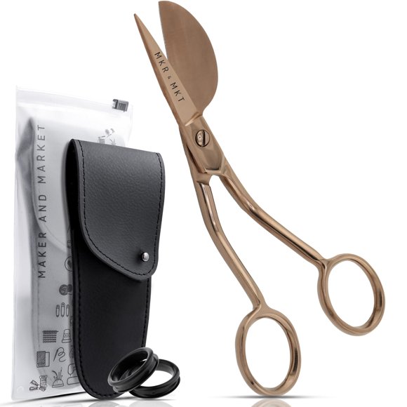 Tijeras MAKER AND MARKET 15 cm, pico de pato en oro rosa