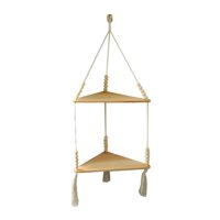 Magideal - Estante Colgante Estante De Cuerda De Esquina Estantes Flotantes Rústicos Portátiles Estante Flotante Triangular Para Baño Interior Dormitorio Sala De