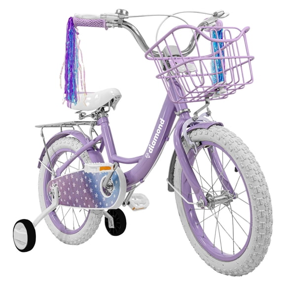 Bicicleta Infantil Morada Niña Rodada 16 Con Canasta Color Morado Tamaño Del Cuadro S