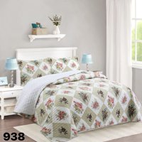 Genérico - Cubrecama Quilt Sherpa 2 Plazas - Rombo Rosas M938
