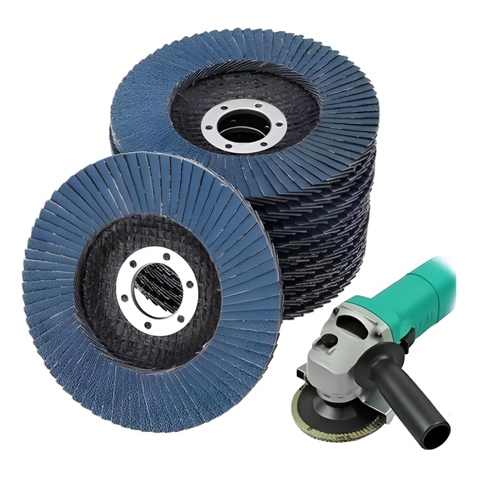 Genérica - Set 5 Discos Flap 4 1/2 Grano 120 Lija Metal 115 Mm Azul