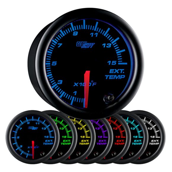 Medidor GlowShift Negro 7 Colores 1500°F Pirómetro 52 mm