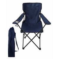 Genérico - Pack De 2 Sillas De Playa O Camping Plegable Con Porta Vaso Azul Oscuro