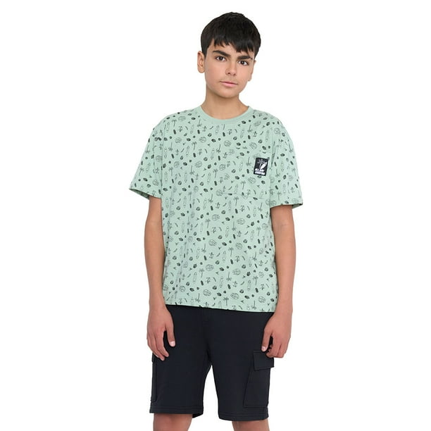 Polera Niño Teen MC Full Bolsillo Aqua Corona