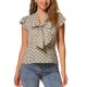 thumbnail image 1 of INSPIRE CHIC Blusa de Mujer para Regreso a Clases con Lunares, Cuello con Lazo, Mangas con Volantes, Top para el Trabajo, Talla S, Caqui Claro, 1 of 6