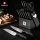 thumbnail image 2 of Juego de cuchillos imarku de 14 piezas con bloque y afilador, negro, 2 of 6