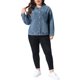 thumbnail image 2 of Chaqueta de mezclilla para mujer de talla grande Agnes Orinda para escuela o universidad, con solapa, manga larga, botones, lavado casual, chaquetas de jean con bolsillo 3X gris azul, 2 of 6