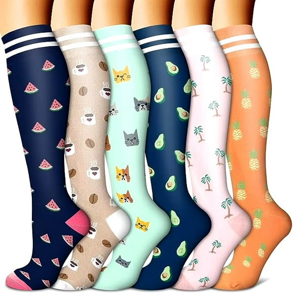 Medias de Compresión talla única S/M Pack 6 pares Frutos