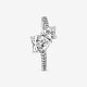 thumbnail image 4 of Anillo Pandora con doble corazón de plata de ley 925 brillante, 4 of 4