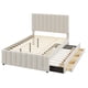 thumbnail image 2 of Full Size Upholstered Platform Bed with Twin Size Trundle and 3 Drawers, Linen Fabric, Beige, 2 of 3
