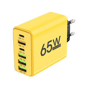 Genérico - Cargador Múltiple 65W Carga Rapida Usb+Pd (Tipo-C) 6 Puertos