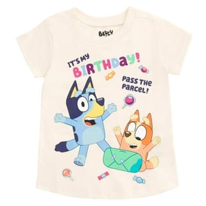 Camiseta Bluey Bingo Birthday Para Niñas De 7 A 8 Años, Color Blanco
