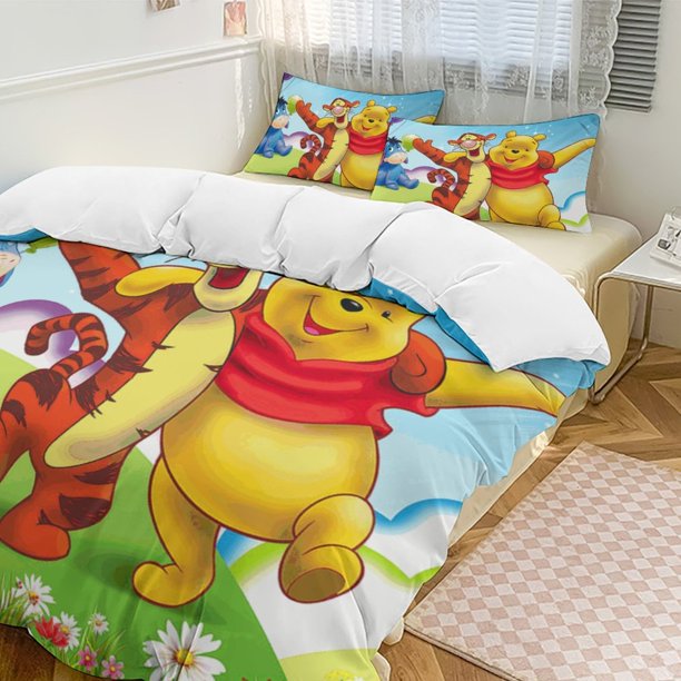 Winnie The Pooh 3-Piece Twin Bed Set - Includes 1 Single Comforter And 2 Pillowcases Bedding - Fade Resistant Microfiber - Winnie The Pooh
