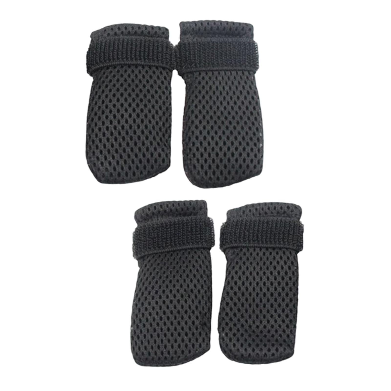 Magideal - 4 Uds. De Cubiertas Para Pies De Mascotas, Protector De Patas, Zapatos Antiarañazos, Botas De Gato De Malla Suave Ajustables Para Baño De Gatos, Corte Negro Pequeño