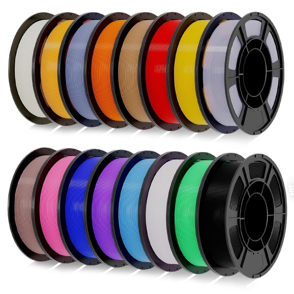Filamento PLA+ para impresora 3D, 1,75 mm, 16 unidades, 4 kg, multicolor