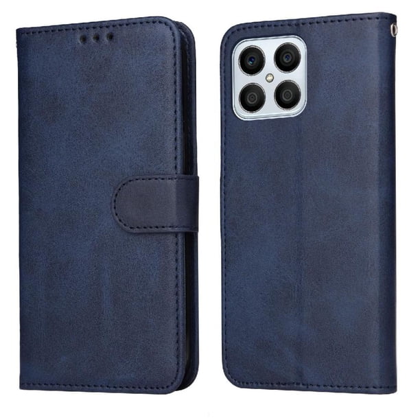 Funda Billetera para Honor X6 4G con Porta Tarjetas y Soporte Ajustable Azul