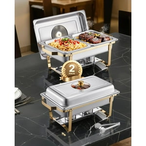 Juego De Platos Para Buffet Hafing Dish Vevor, 4 Litros, 2 Unidades, Acero Inoxidable