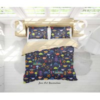 Milsleep - 3D Dibujado A Mano Fish Shell Patrón Funda De Edredón Set Ropa De Cama Funda Nórdica