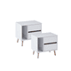 thumbnail image 1 of Pack 2 Veladores Square Minimalista Blanco Con Dos Cajones, 1 of 3