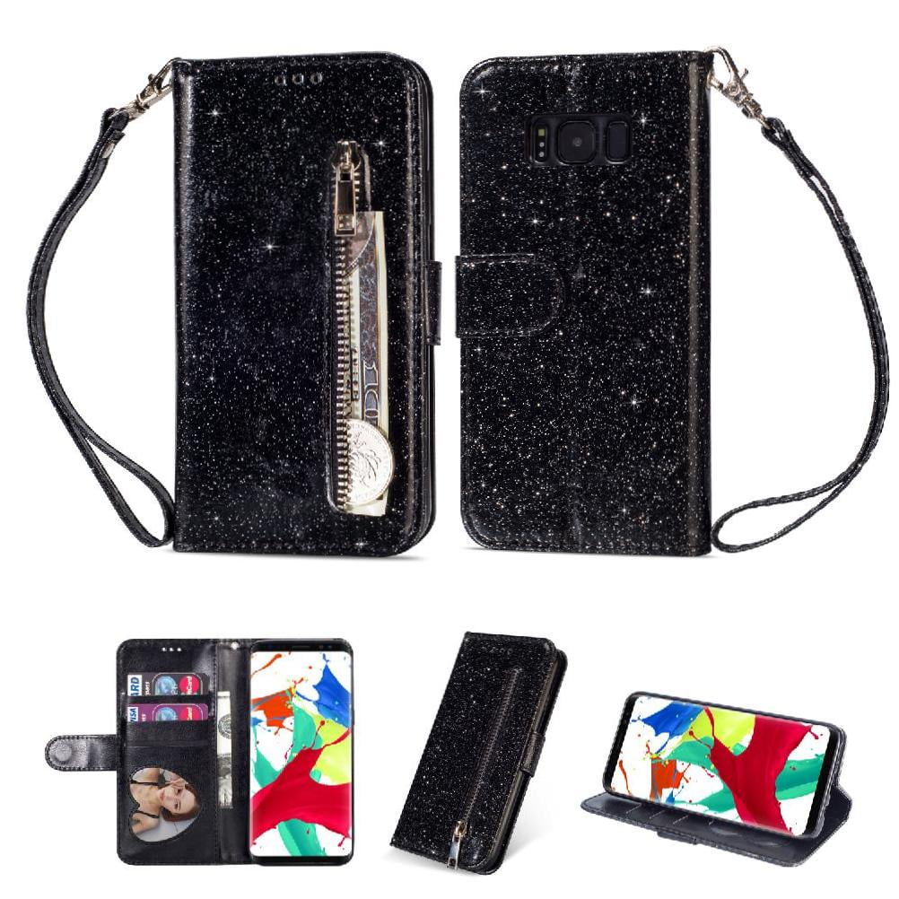 Funda Para Foxdock Elegante Funda Samsung Galaxy S8 Plus Glitter Con Cremallera-ideal Para El Uso Diario