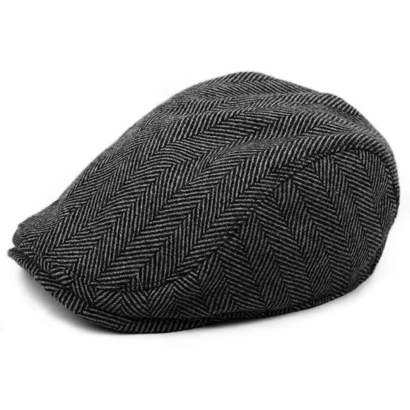 Gorro plano Boston Scally Co. Original de mezcla de lana gris espigado