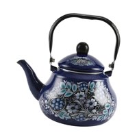 Bothyi - Hervidero De Té De Esmalte Sólido Bote De Esmalte Floral Azul Para La Fiesta De Restaurantes 2.5L