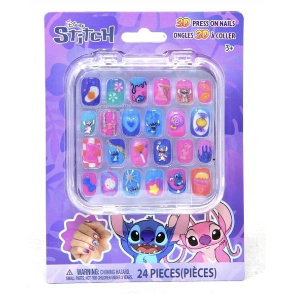 Uñas postizas Townley Girl Disney Stitch 24 piezas