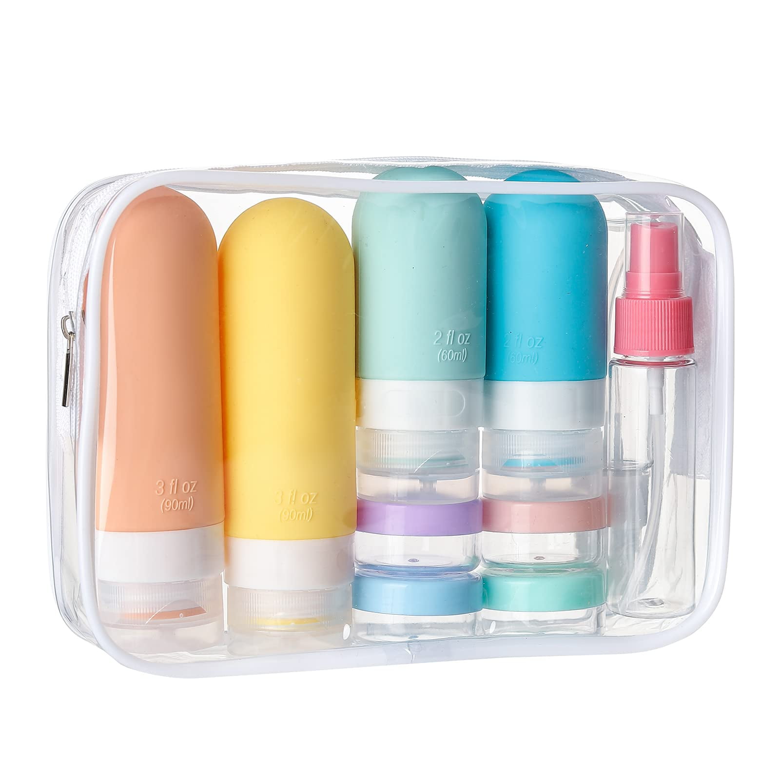 Set De Botellas De Viaje Depoza Depoza, 16 Unidades, Silicona, Color Blanco
