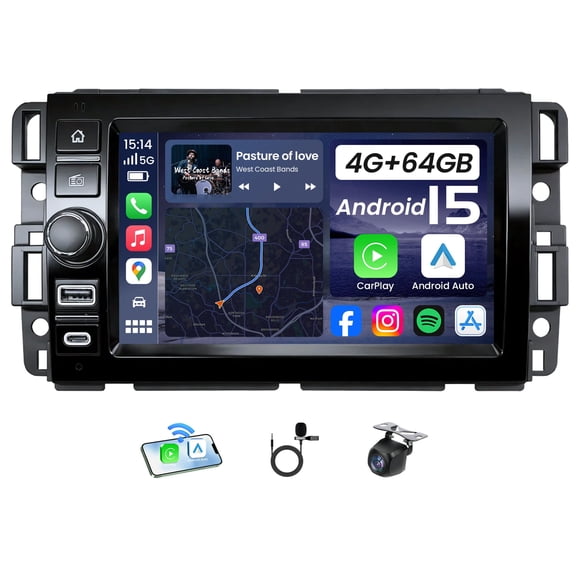 Radio para coche Jufodrca 4G+64G Android 15 para Chevrolet Silverado