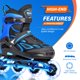 thumbnail image 4 of Patines en línea 2PM SPORTS Vinal para niños, ajustables, parpadeantes, 4 of 6