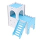 thumbnail image 2 of Casa del escondite del hámster Jaulas de la caba?a Villa de madera Choza Juguete Azul, 2 of 3