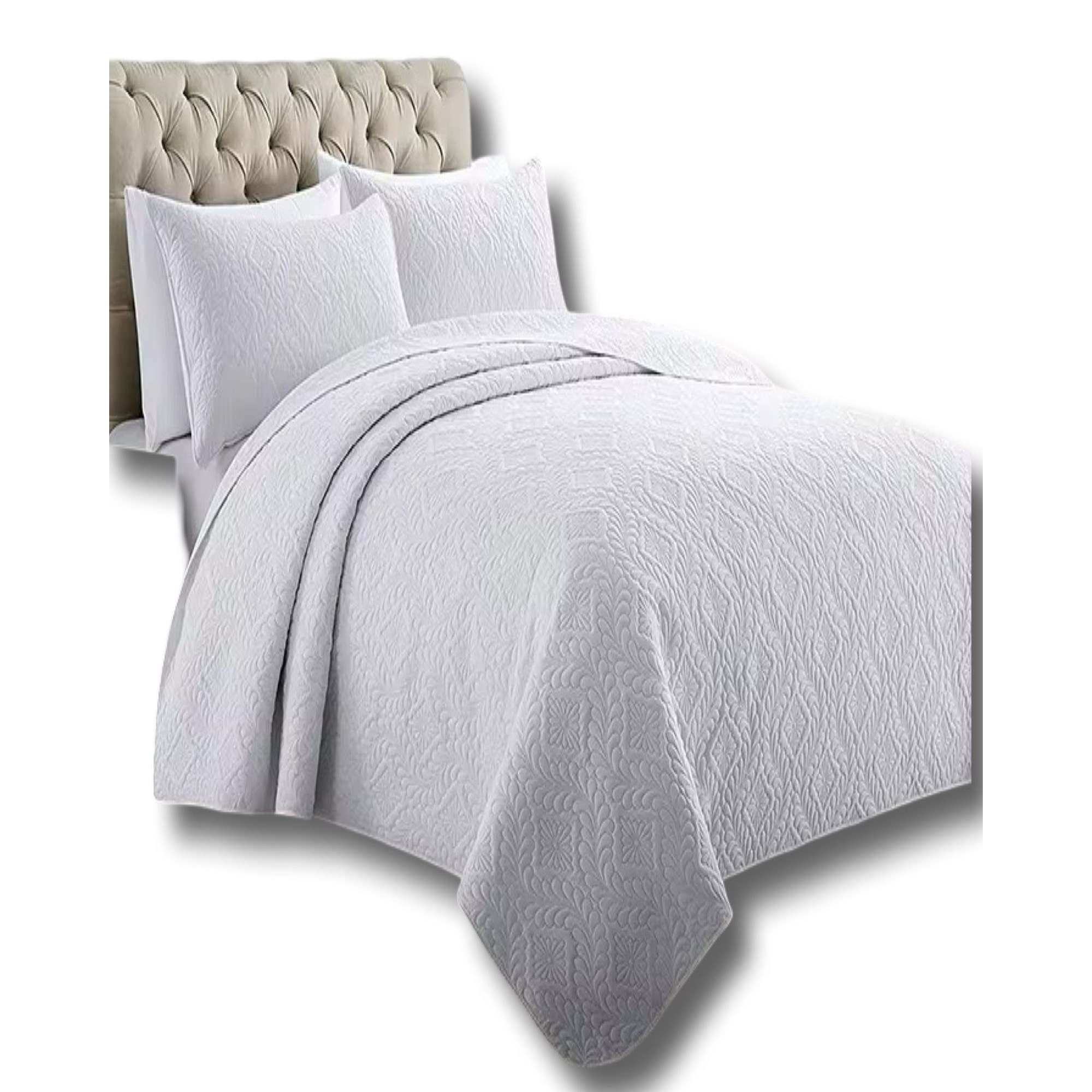Alonso - Cobertor Colcha De Verano Quilt King Super King 250 Cm X 270 Cm Blanco