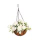 thumbnail image 5 of Flores Artificiales Colgantes En Cesta, Planta Colgante Para El Hogar, Patio, Jardín, Blanco, 5 of 5
