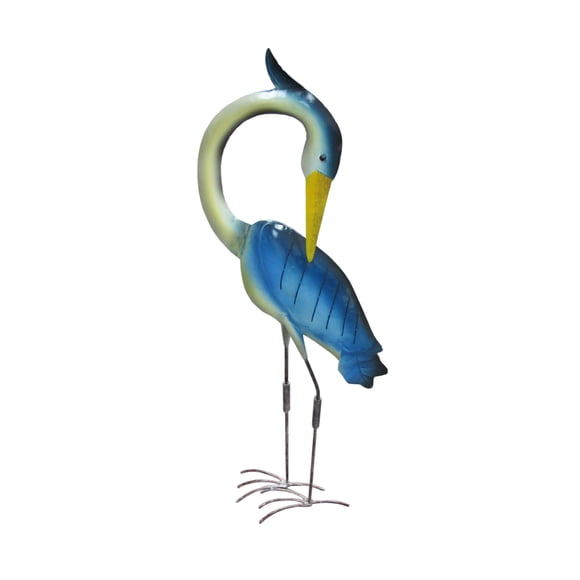 Decoración de jardín, colección D-Art, garza azul hierro, flamenco