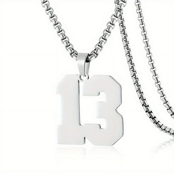 1pc Stylish Stainless Steel Men's Athletes Number Pendant Necklace - Perfect for Baseball, Basketball, and Football Teams - Long Chain Necklace with Sports Number - Ideal Gift for Boys