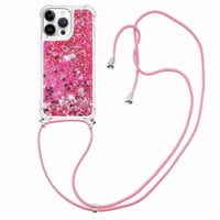 Funda Foxdock Para Iphone 16 Pro Max Con Cuerda Ajustable, Brillo Líquido, Protección Antigolpes Y Lente – Ideal Para Regalo