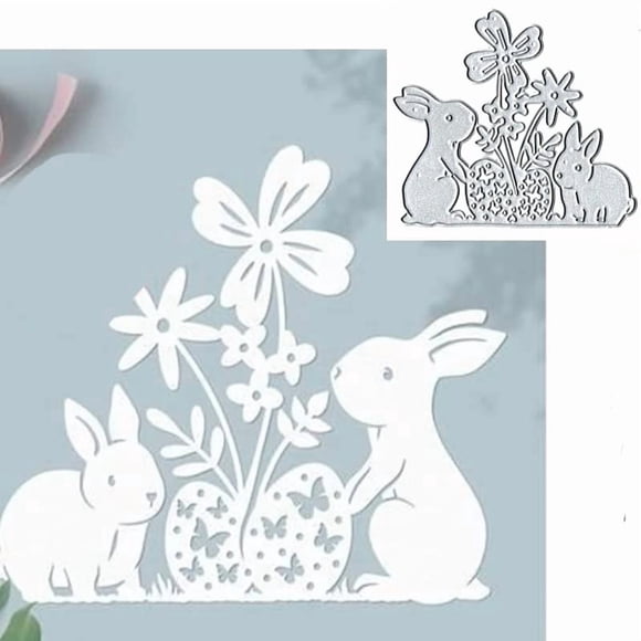 Juego de troqueles DuuFounG 8,6 x 7,3 cm conejitos de Pascua