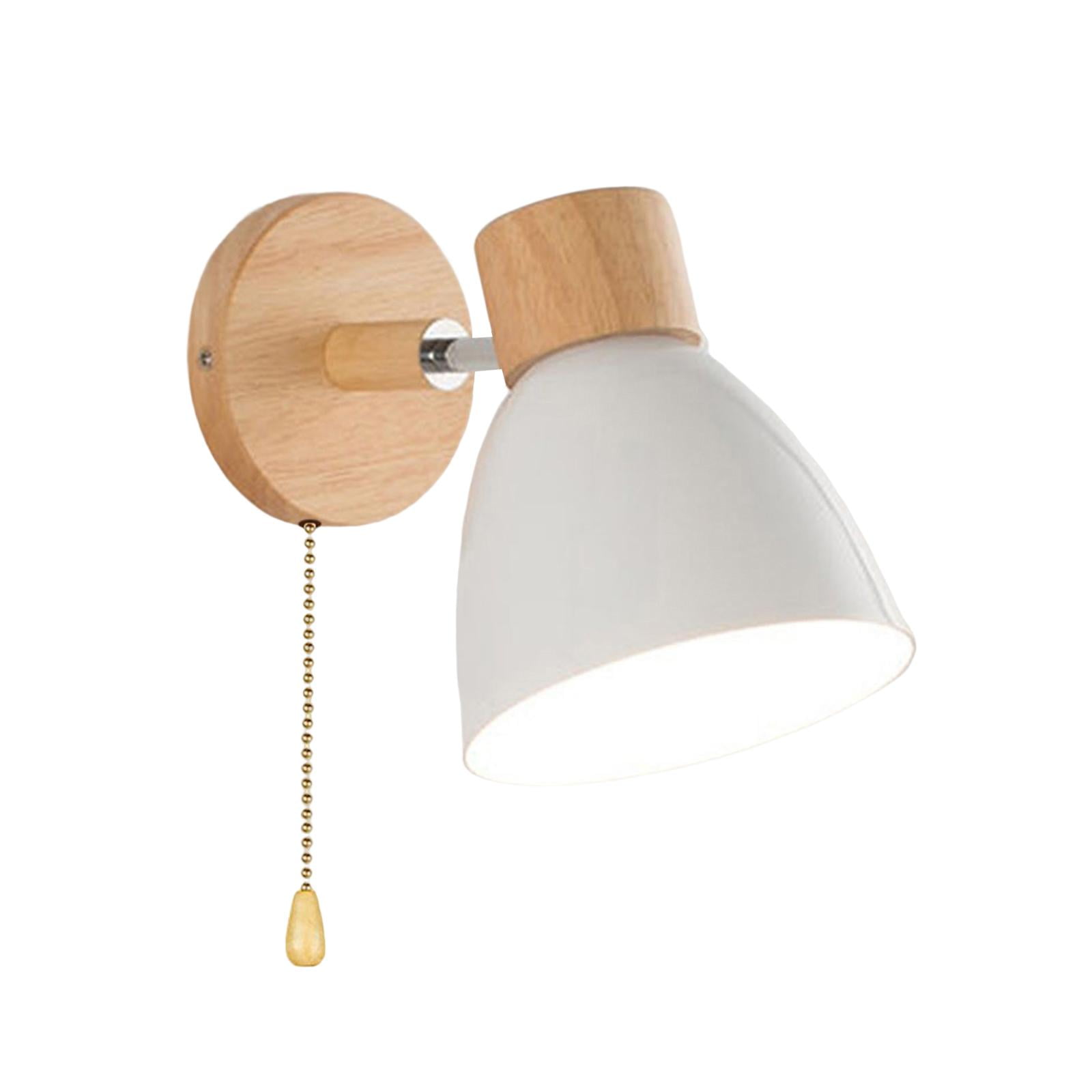 Magideal - Aplique De Luz De Lámpara De Pared Simple Con Interruptor De Cable De Tracción, Accesorio De Iluminación Creativo Para Cocina, Lectura, Sala , Blanco