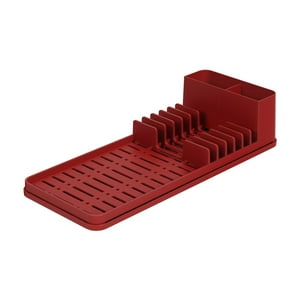 Escurridor De Platos Con Bandeja Línea Single Coza Rojo Bold