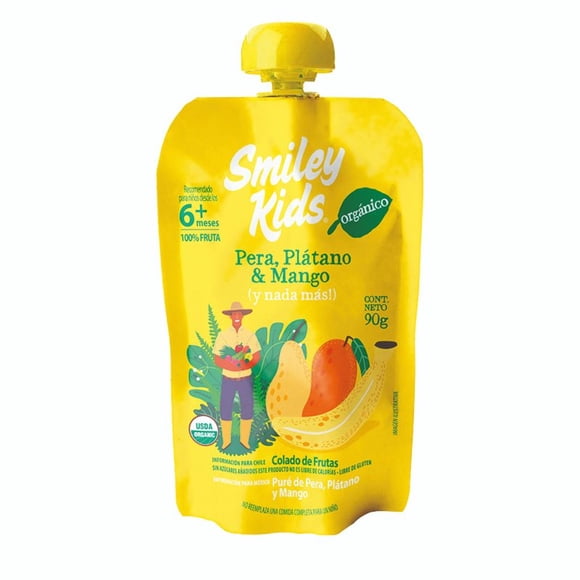 Colado Orgánico Pera Plátano Mango Gluten Free, 90 gr