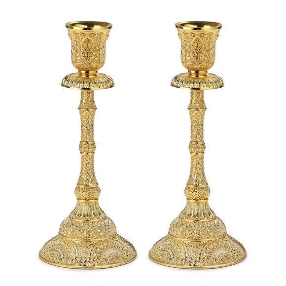 Juego de 2 portavelas OwnMy Vintage de metal, 18,7 cm