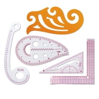 Magideal - Juego De Regla Curva Francesa Para Coser Estilo, Juego De Reglas Métricas, Herramientas De Medición, Regla Para Hacer Patrones De Ropa Flexibles Para 5 Piezas