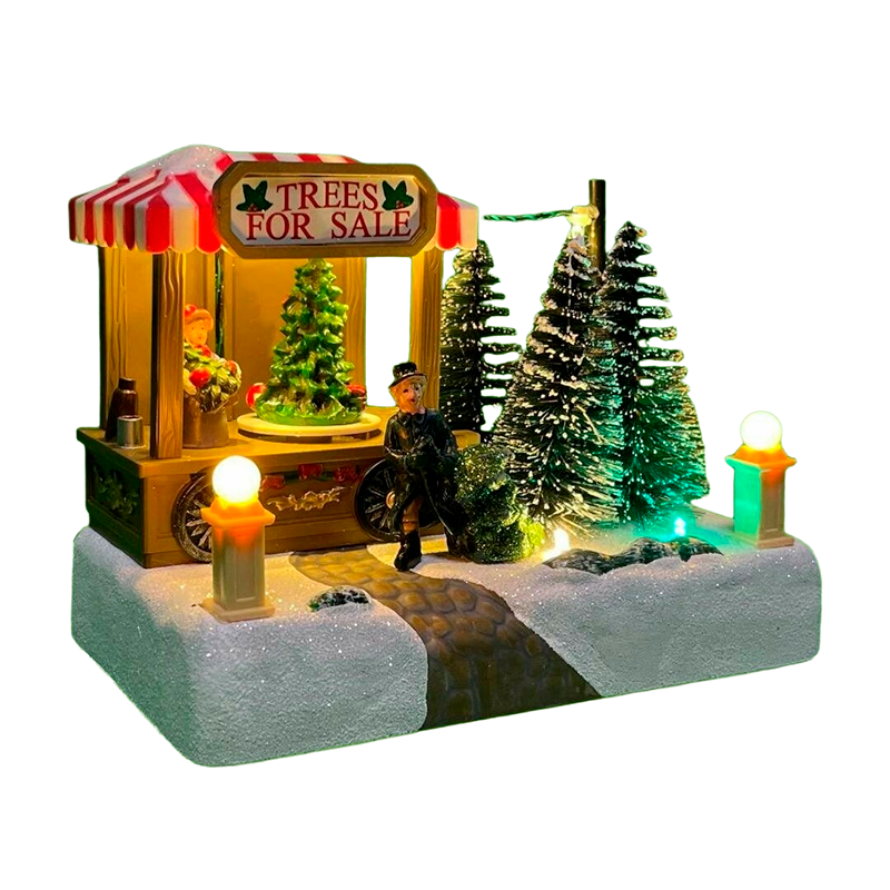 Wakeshome - Adorno De Navidad Tienda De Arboles Luz Musica Y Movimiento