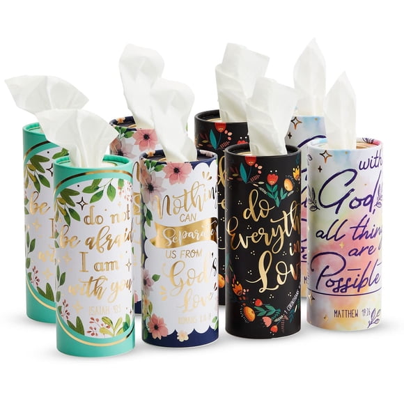 Cajas cilíndricas Zodaca Car Tissue, paquete de 8 (50 pañuelos por caja)