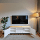thumbnail image 2 of Rack TV "Rustic Luxury" Mueble de Televisión de Madera - Blanco - 150x40x65 cm, 2 of 3