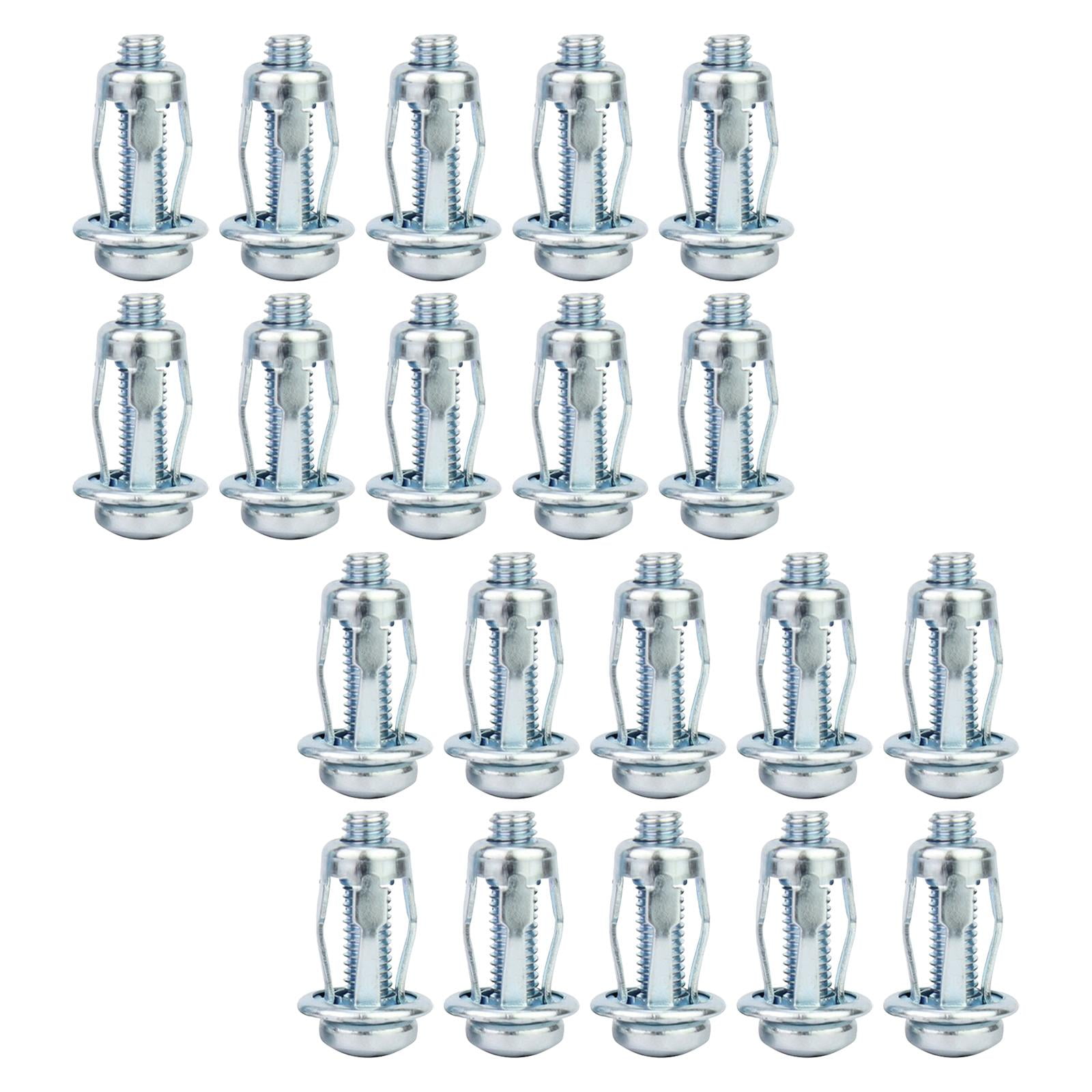 Magideal - 20 Piezas Tuercas Jack De Pétalo De Tornillo Fuerte Dureza Instalación En La Pared Herramienta De Sujeción Anclajes De Tornillo Expansión De Tuercas P 4x20mm