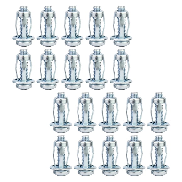 20 Piezas Tuercas Jack de Pétalo de Tornillo Fuerte Dureza Instalación en la Pared Herramienta de Sujeción Anclajes de Tornillo Expansión de Tuercas p 4x20mm