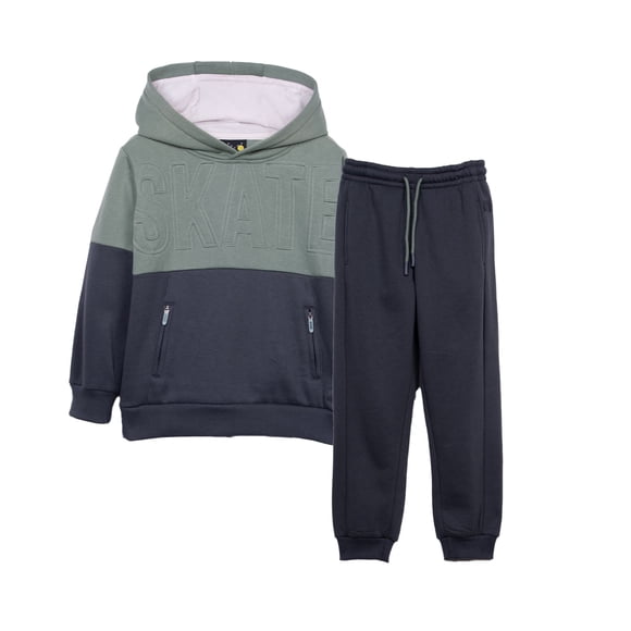 Buzo Niño Pantalón Jogger y Polerón con Gorro Marengo