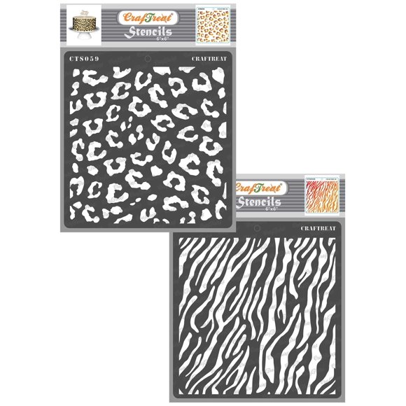 Plantillas reutilizables CrafTreat con estampado animal 15x15 cm, set