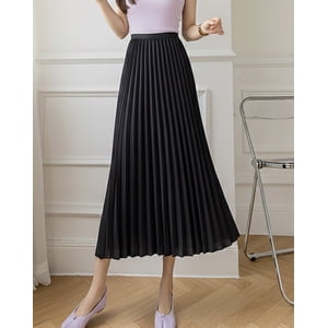 Flix Line - Falda Larga Plisada Mujer Maxifalda